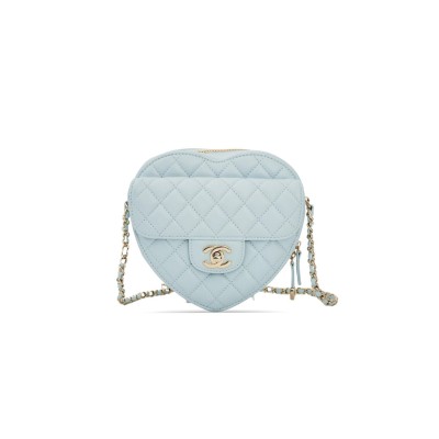 CHANEL HEART BAG LAMBSKIN IN SILVER BLUE AS3191(19*18*5.5cm)